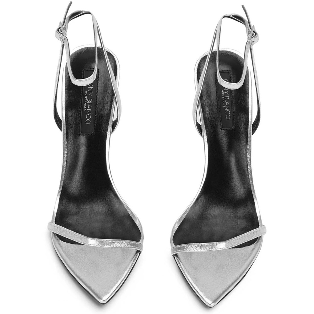 Tony Bianco Silver Pointed-Toe Heels *worn once